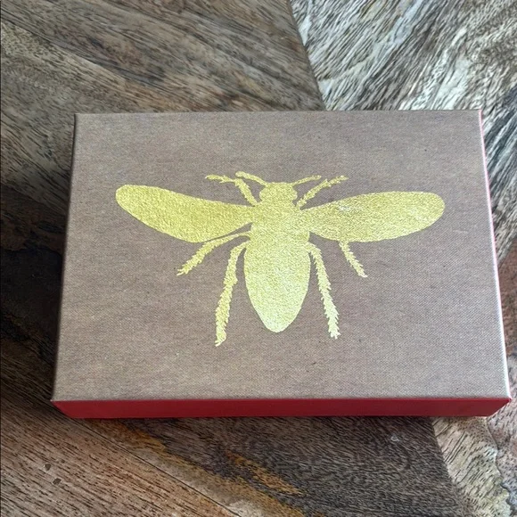 Red and Gold Bee Note Card Set - Picture 1 of 11